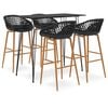 vidaXL Set da Bar 5 pz Nero