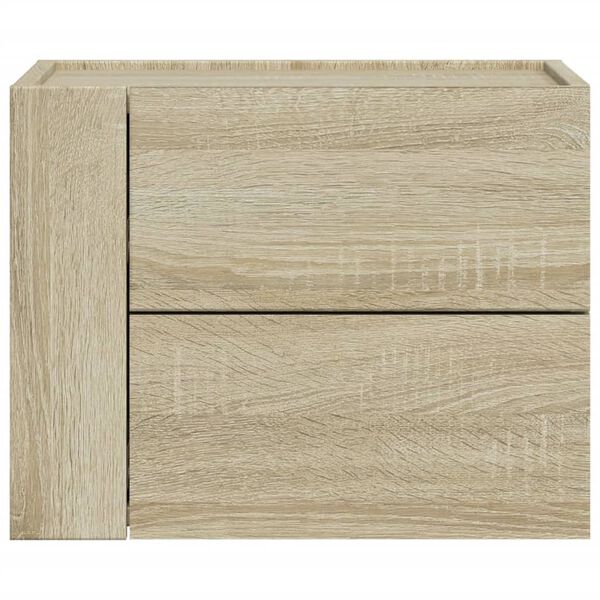 vidaXL Comodini a Muro 2 pz Rovere Sonoma 45x30x35 cm