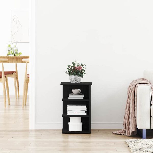 vidaXL Mobile laterale Rovere Nero 35 x 35 x 55 cm Legno multistrato