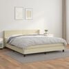 vidaXL Giroletto a Molle con Materasso Crema 180x200 cm in Similpelle
