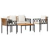 vidaXL Set Mobili da Esterno 4 pz Marrone e Bianco Crema polyrattan