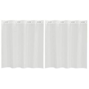 vidaXL Tende in Voile con Occhielli 2 pz Bianco
