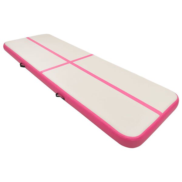 vidaXL Tappetino Ginnastica Gonfiabile con Pompa 500x100x15cm PVC Rosa