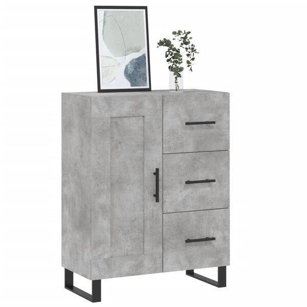 vidaXL Credenza Grigio Cemento 69,5x34x90 cm in Legno Multistrato