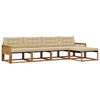 vidaXL Set di divani da esterno 5 pz Naturale e Beige