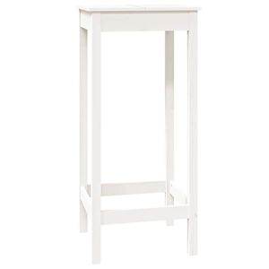 vidaXL Tavolo da Bar Bianco 50x50x110 cm in Legno Massello di Pino