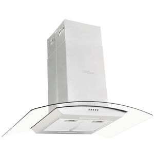 vidaXL Cappa a Isola 90 cm in Acciaio Inossidabile 756 m&sup3;/h LED