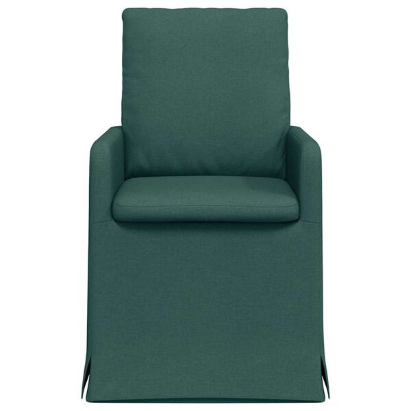 vidaXL Sedie da pranzo 2 pcs Verde scuro 57 x 67 x 98 cm Tessuto