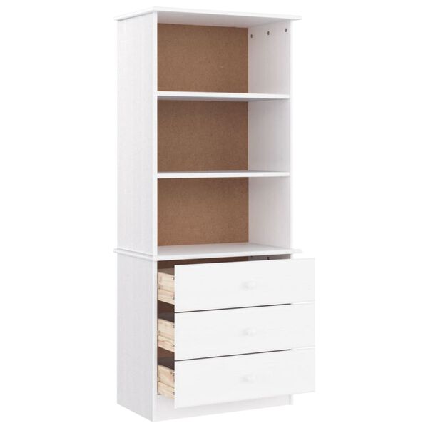 vidaXL Libreria con Cassetti ALTA Bianca 60x35x142 cm Massello di Pino