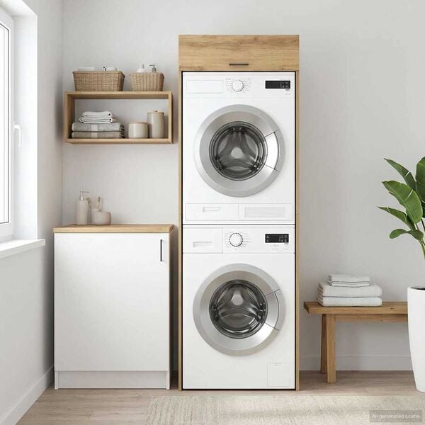 vidaXL Mobiletto per lavatrice Rovere artigianale 67,5 x 68 x 200 cm