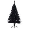 vidaXL Albero di Natale artificiale con luci integrate Nero 120 cm PVC