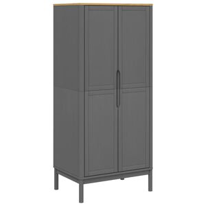 vidaXL Armadio FLORO 77x53x171 cm in Legno Massello di Pino Grigio