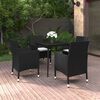 vidaXL Set da Pranzo per Giardino 5 pz con Cuscini Polyrattan e Vetro
