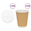 vidaXL Tazze da Caff&egrave; in Carta con Coperchi 1000 pz 12oz 300 ml