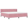 vidaXL Letto a molle con materasso Rosa 200 x 200 cm Velluto
