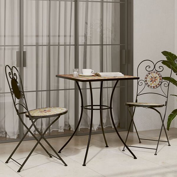 vidaXL Tavolo da Bistrò a Mosaico Terracotta 60x60x74 cm in Ceramica