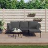 vidaXL Set Salotto da Giardino 3pz con Cuscini Grigio Scuro Polyrattan