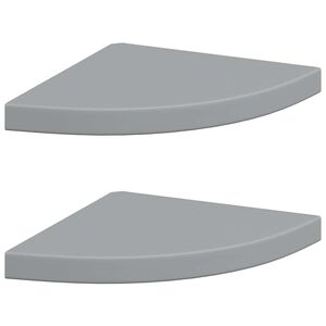 vidaXL Scaffali Angolari a Parete 2 pz Grigi 35x35x3,8 cm in MDF