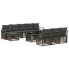 vidaXL Set Divano da Giardino 11 pz Grigio e Grigio Scuro polyrattan