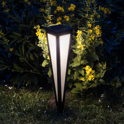 HI Lampione Solare a LED per Esterni 58 cm Nero