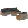 vidaXL Set Divano da Giardino 10 pz con Cuscini Grigio in Polyrattan
