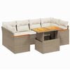 vidaXL Set Divani da Giardino 7 pz con Cuscini Beige in Polyrattan