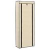 vidaXL Scarpiera con Rivestimento in Tessuto Crema 57x29x162 cm