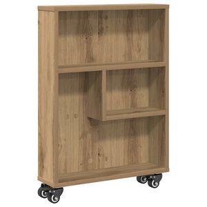 vidaXL Carrello Stretto Rovere Artigianale 48x13x68 cm in Truciolato
