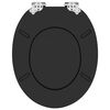 vidaXL Sedile per toilette con chiusura morbida Nero 44 x 38 cm