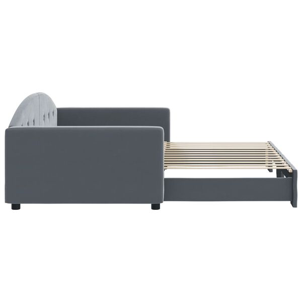 vidaXL Divano Letto con Letto Estraibile Grigio Scuro 100x200 Velluto