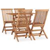 vidaXL Set da Pranzo da Giardino 5 pz Pieghevole in Massello di Teak