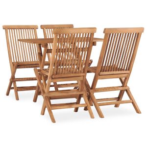 vidaXL Set da Pranzo da Giardino 5 pz Pieghevole in Massello di Teak