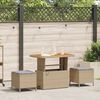 vidaXL Set da Pranzo per Giardino Beige Poly Rattan
