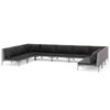 vidaXL Set Divani da Giardino 9 pz con Cuscini Polyrattan Grigio Scuro