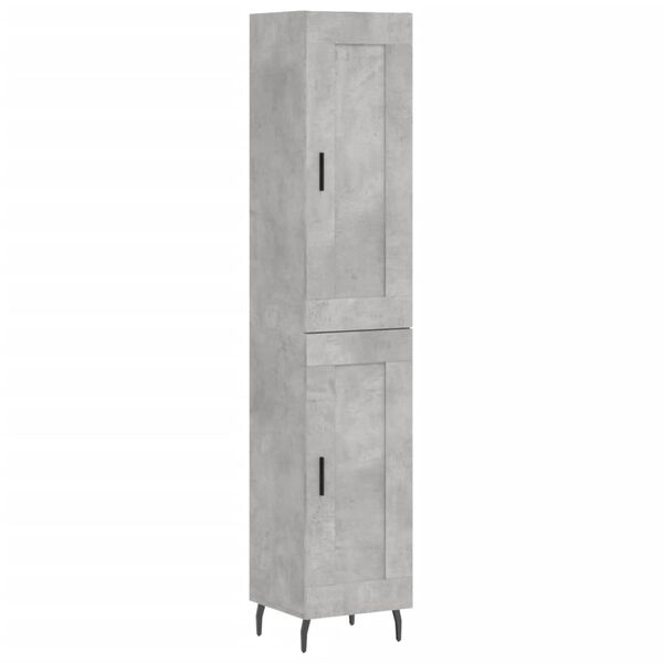 vidaXL Credenza Grigio Cemento 34,5x34x180 cm in Legno Multistrato