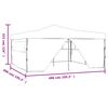 vidaXL Gazebo Pieghevole con 4 Pareti 5x5 m Crema