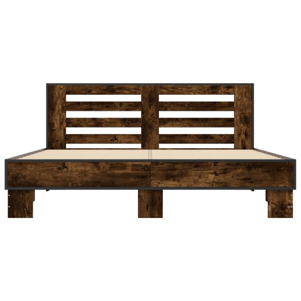 vidaXL Giroletto Rovere Fumo 150x200 cm in Legno Multistrato Metallo