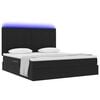 vidaXL Letto con contenitore e LED con led Nero 180 x 200 cm Velluto