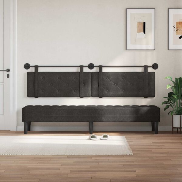 vidaXL Testata appesa Nero 210 x 55 x 5 cm PU Antico