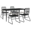 vidaXL Set da Pranzo da Giardino 5 pz Nero in Rattan PVC