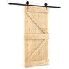 vidaXL Porta scorrevole Naturale e Nero 95 x 210 cm