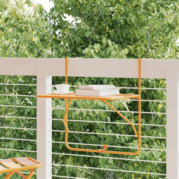 vidaXL Tavolo da Balcone Giallo 60x40 cm in Acciaio