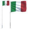 vidaXL Asta e Bandiera Italia 5,5 m Alluminio