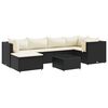 vidaXL Set Salotto da Giardino con Cuscini 7pz Nero Polyrattan