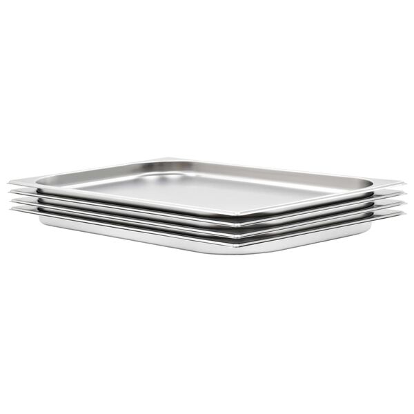 vidaXL Contenitori Gastronorm 4 pz GN 1/1 20 mm in Acciaio Inox