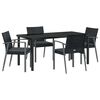 vidaXL Set da Pranzo per Giardino 5 pcs Nero e Grigio Rattan in PE