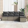 vidaXL Set di divani con cuscino 5 pcs Grigio polyrattan