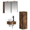 vidaXL Set di Armadi da Bagno 4 pz Rovere Fumo Legno ingegnerizzato