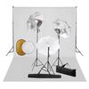 vidaXL Kit Studio Fotografico con Luci Ombrelli Fondale e Riflettore
