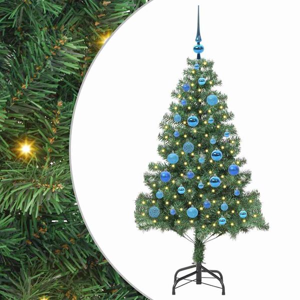 vidaXL Albero di Natale con 150 LED con supporto Verde 150 cm PVC
